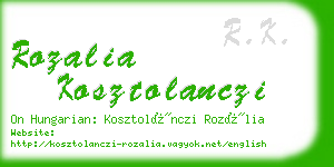 rozalia kosztolanczi business card